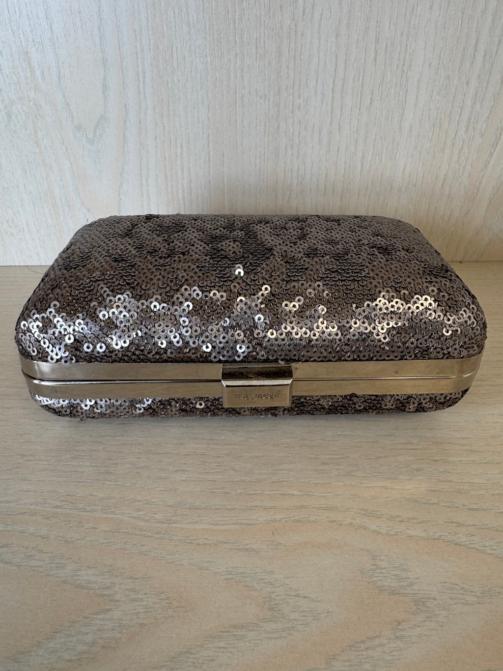 Hallhuber Sequin Box Clutch – Silver, Small, Very Good Condition