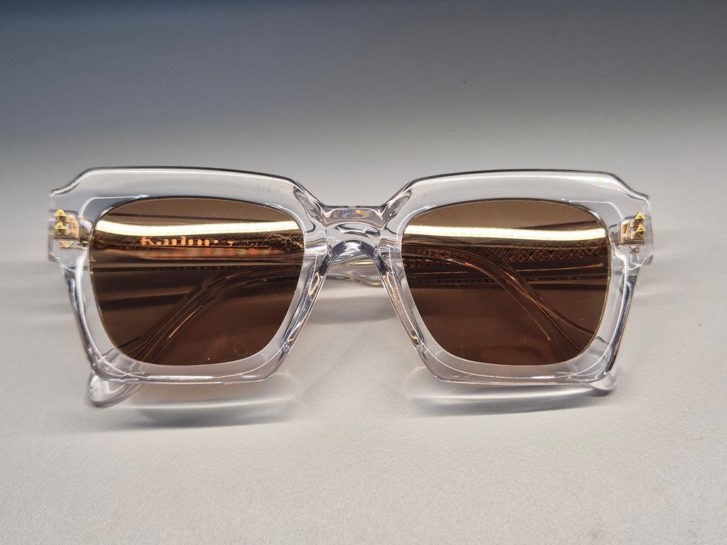 Kador Kallima Glamour Sonnenbrille klar/gold, Gr. 52x27 145, sehr guter Zustand