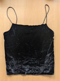 Alice + Olivia Black Velvet Spaghetti Strap Cami Top – XS, Normal Use