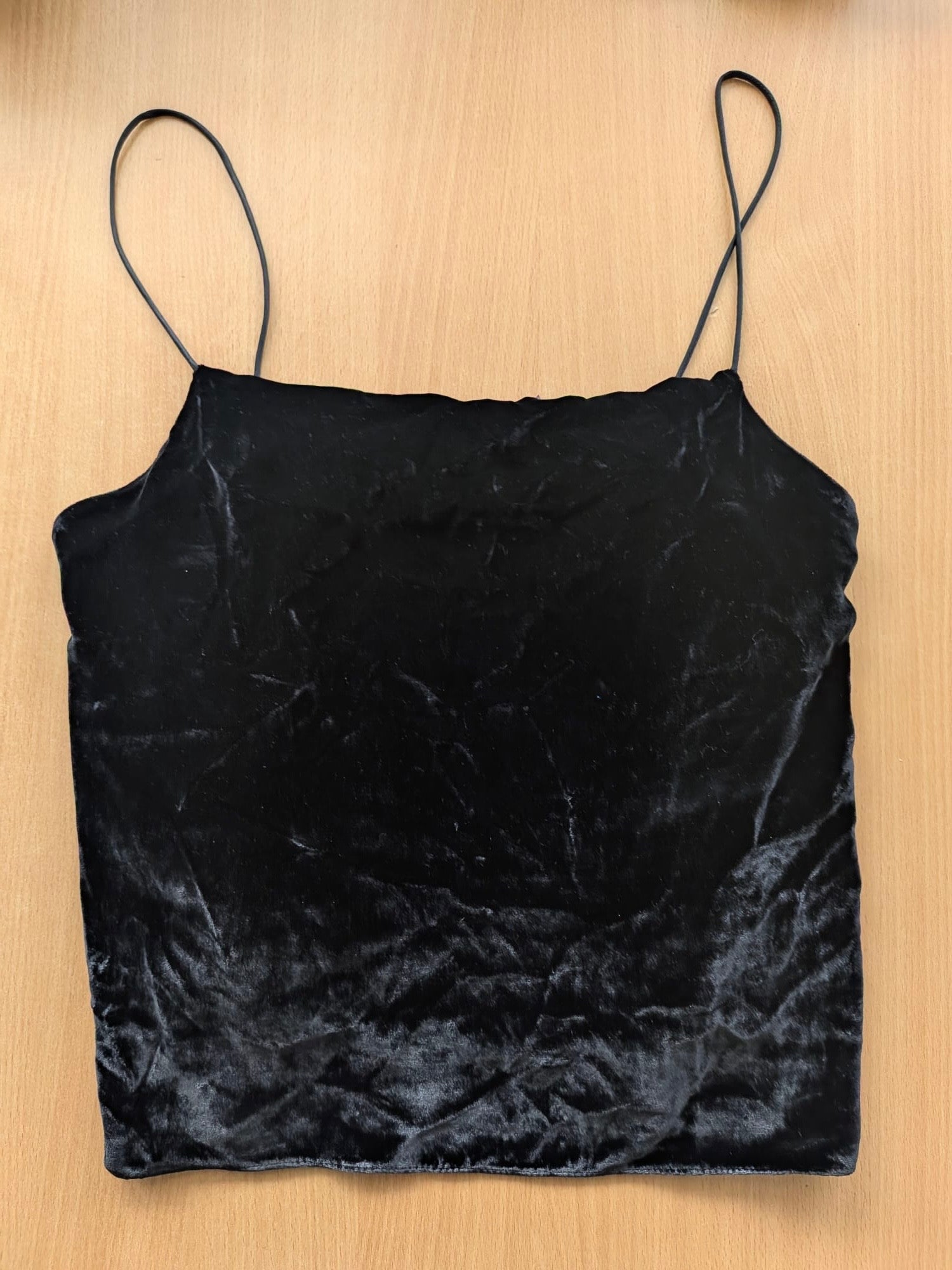 Alice + Olivia Black Velvet Spaghetti Strap Cami Top – XS, Normal Use