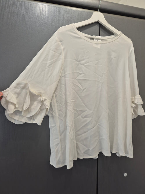 0039 ITALY Oversize Tunika/Bluse – Weiß, XL (EU 46, UK 18), Sehr gut