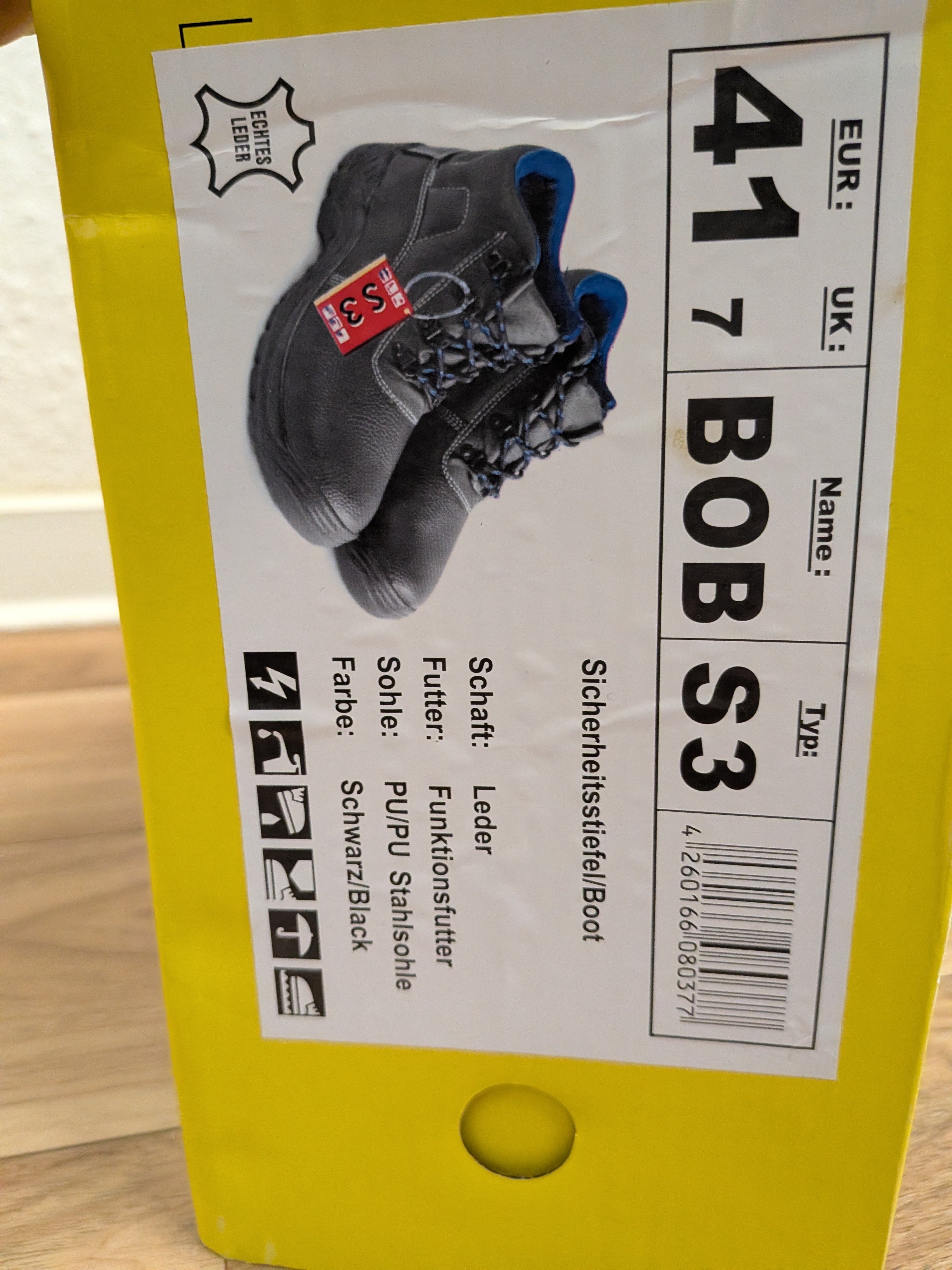Like New S3 Safety Boots Size 42 Black – Steel Toe & Puncture-Proof Sole