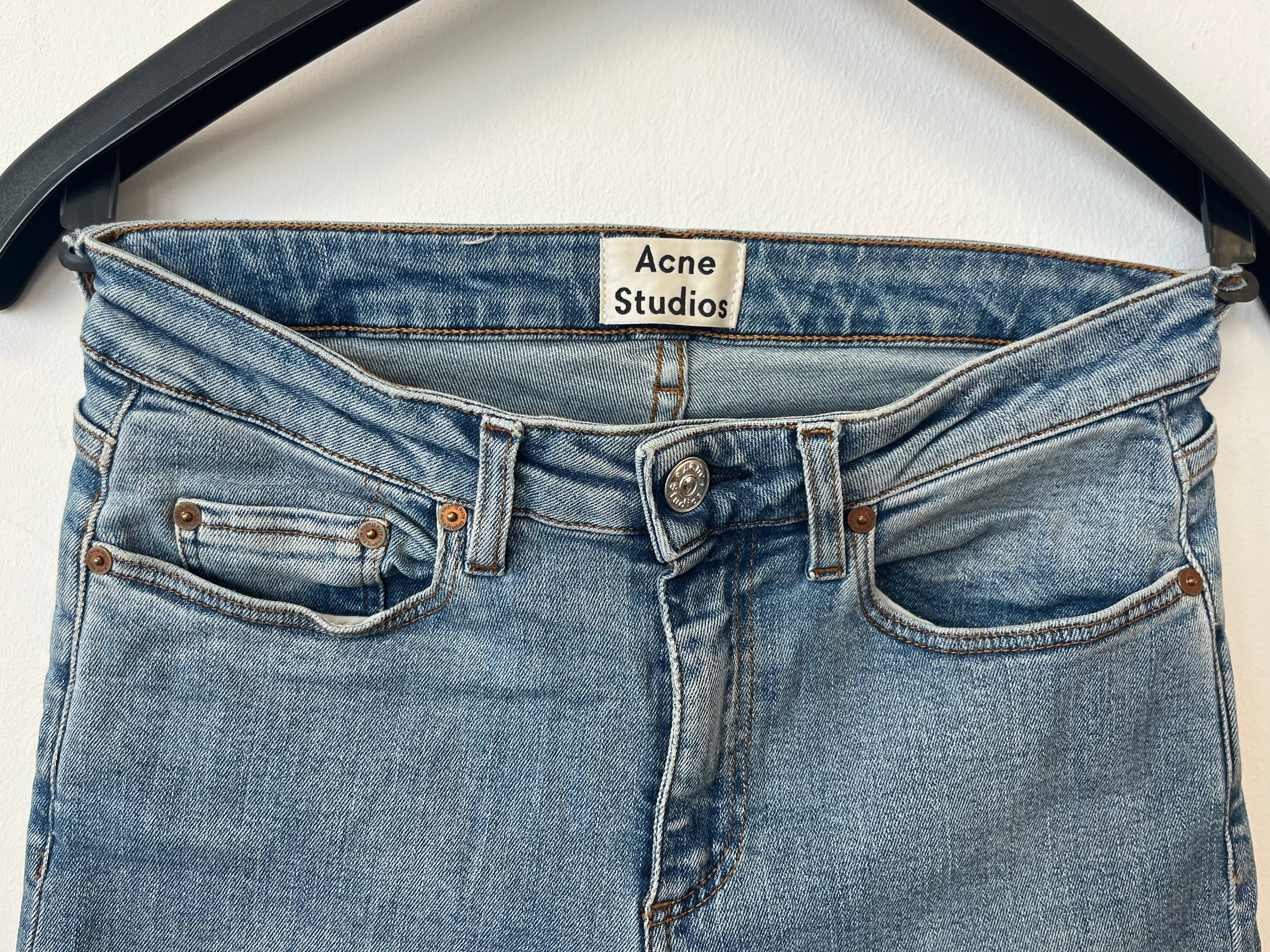 Acne Studios Skin 5 Mid VTG Damen Skinny Jeans Hellblau W26 L34, guter Zustand