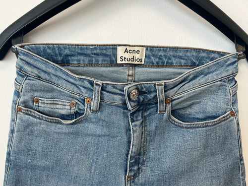Acne Studios Skin 5 Mid VTG Damen Skinny Jeans Hellblau W26 L34, guter Zustand