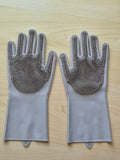 LHOME Magic Silicone Dishwashing Gloves Gray One Size – Very Good