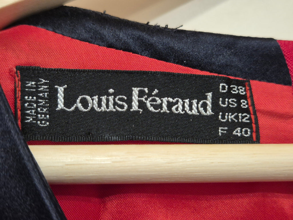 Louis Féraud Wollkostüm, Rot/Schwarz, Gr. 38, Made in Germany, guter Zustand