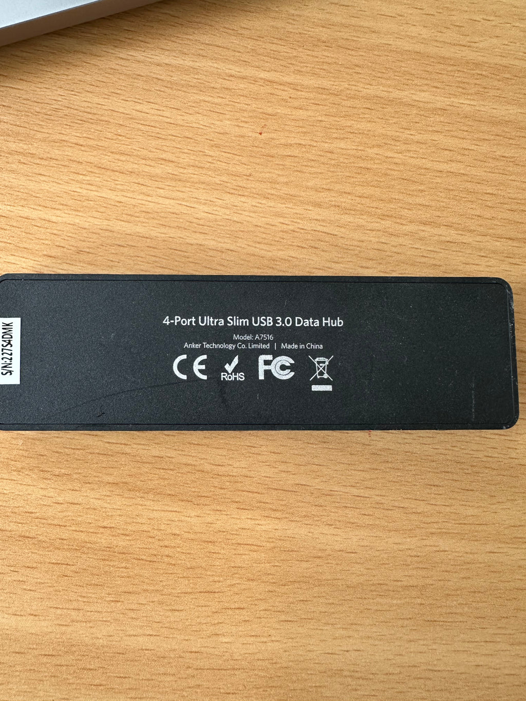 Anker 4-Port USB 3.0 Hub (A7516), ultra-slim, Schwarz, sehr guter Zustand