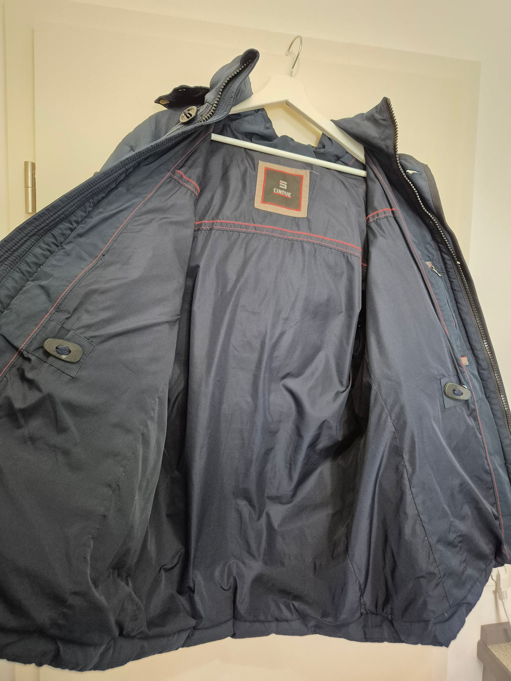 Cinque “Cintonian Realfur” Men’s Parka 52/L Navy, Real Fur, Good Condition