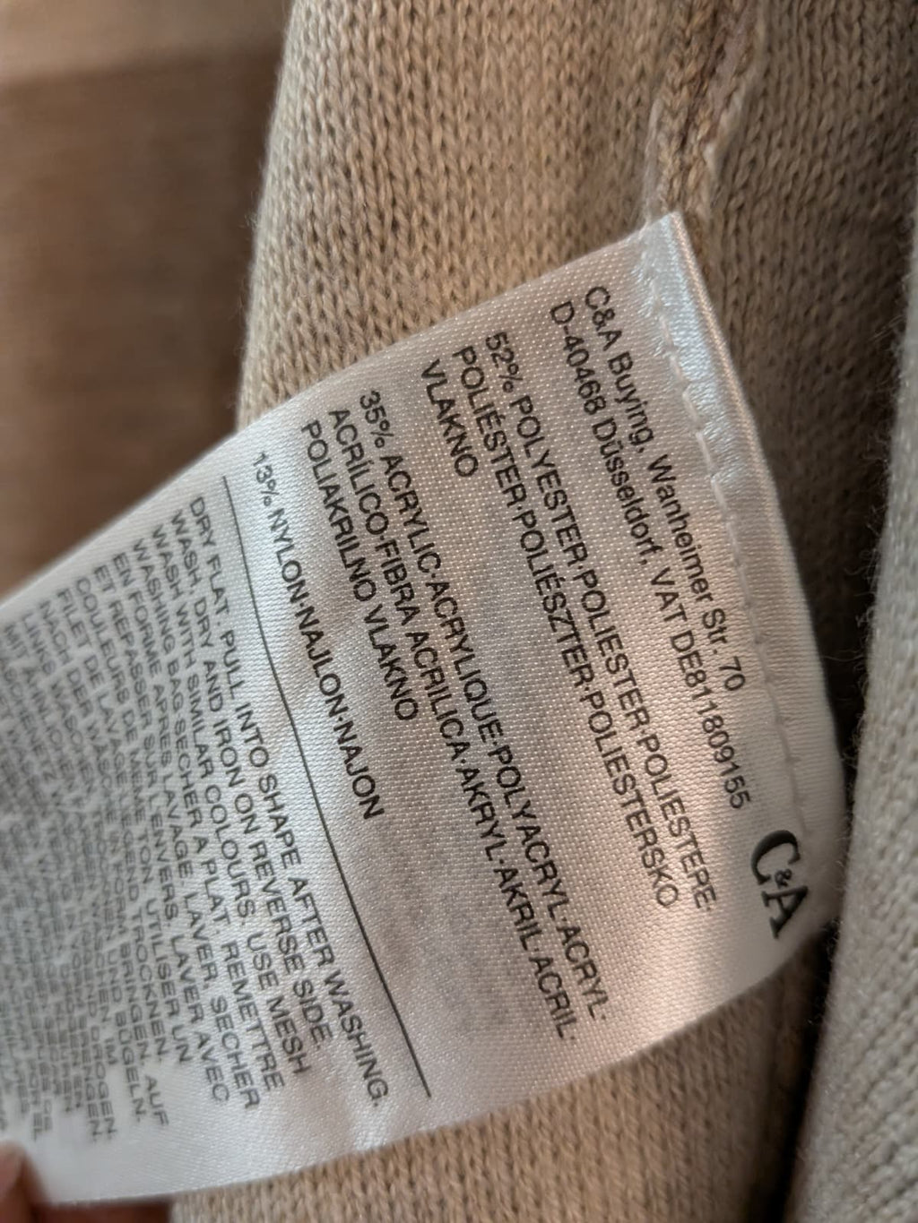 C&A Reversible Wrap / Poncho – Grey & Taupe – One Size – Very Good