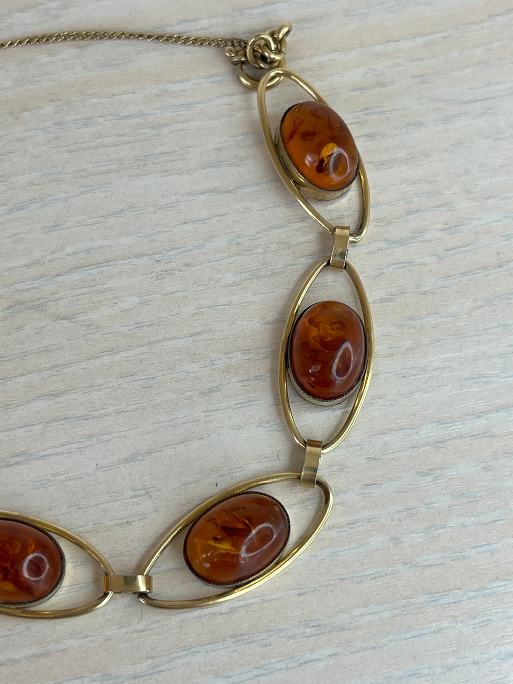 Vintage 925 Silber & Baltischer Bernstein Armband | 20 cm | Guter Zustand