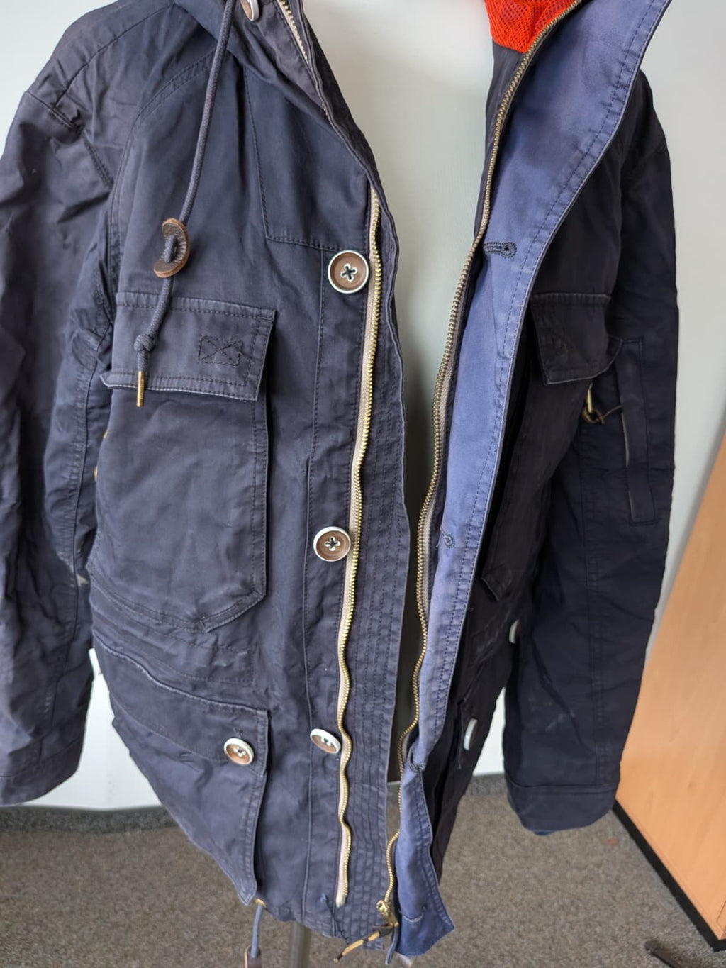 Matinique Herren Parka – Baumwollmix, Navy, Größe M, Guter Zustand