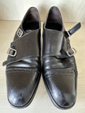 Luis Gonzalo Double-Monk Strap Leather Shoes Black EU 37 – Good Condition