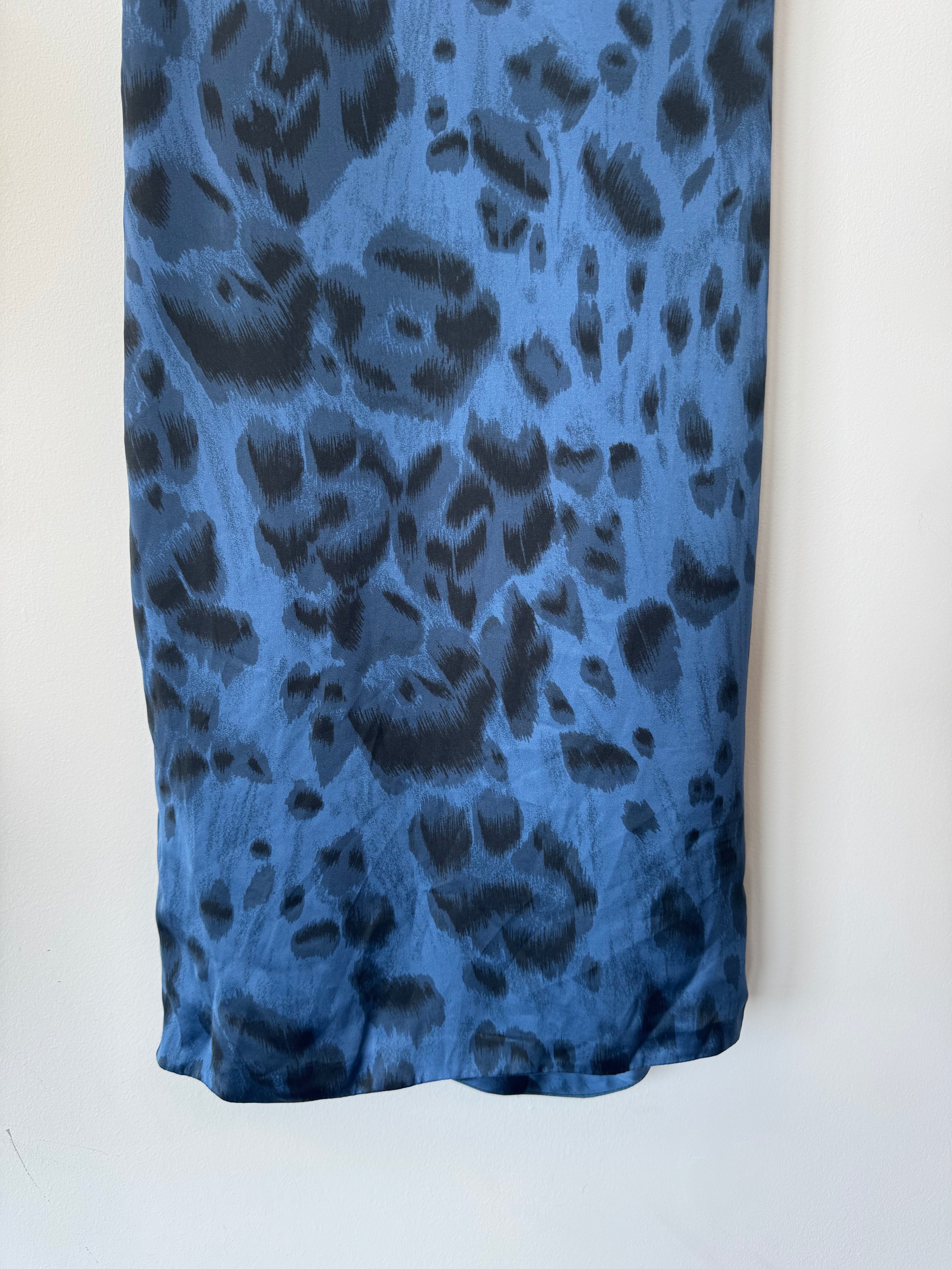 Stella McCartney Kleid 100% Seide, Gr. 36, Blau-Schwarz, Sehr guter Zustand