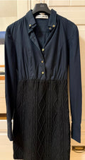 Frankie Morello Shirt & Knit Mini Dress IT 40 XS | Navy/Black | Very Good