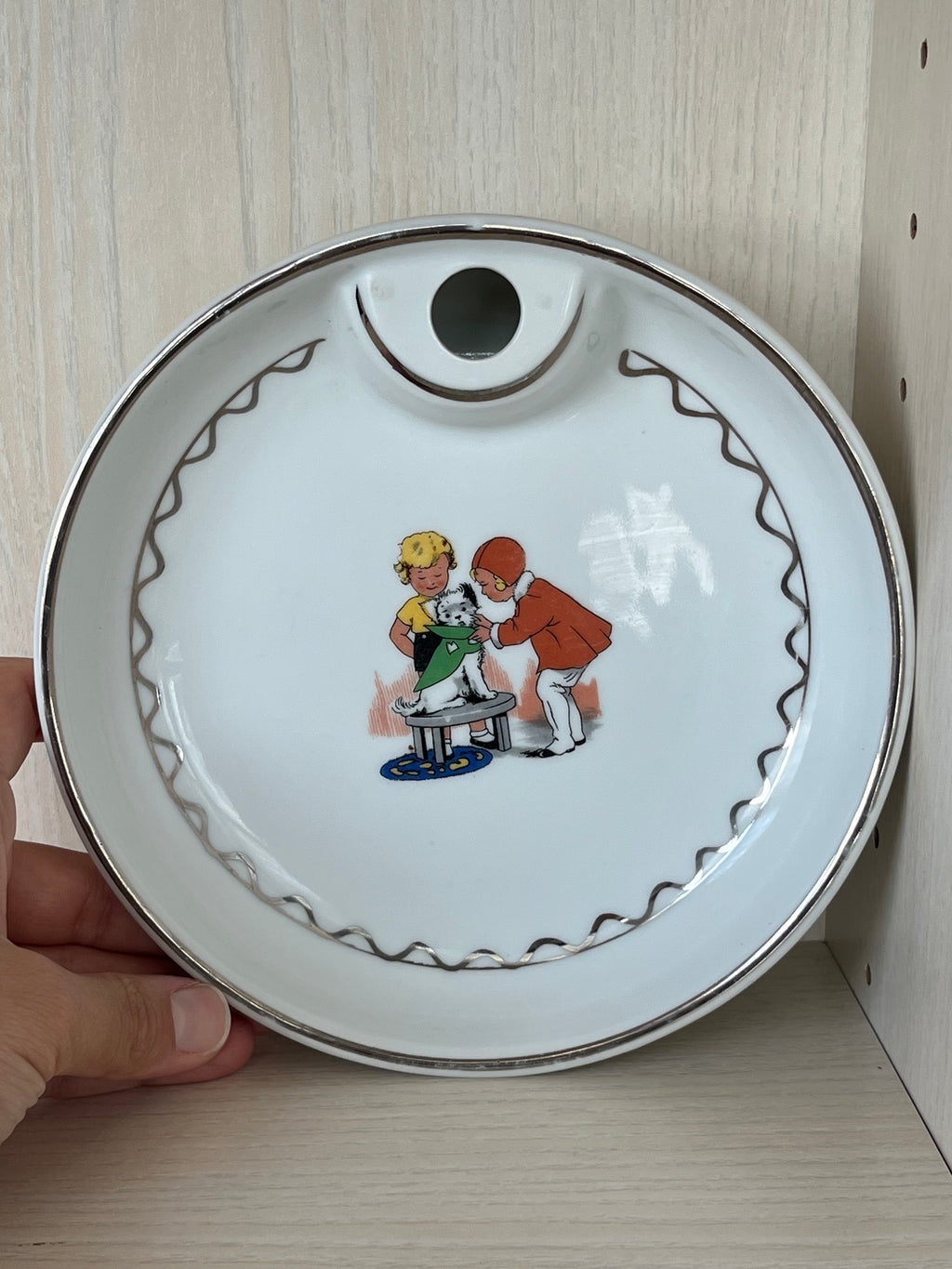 Limoges Baby Wärmeschale Vintage | Porzellan, Kindermotiv | Sehr gut | 17,5cm