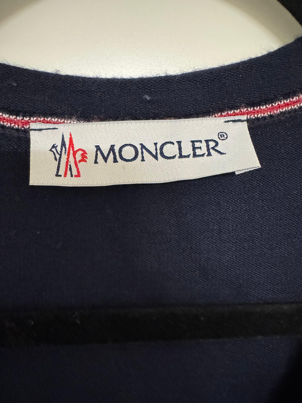 Moncler Navy Tricolour Polo Gr. L – Sehr guter Zustand