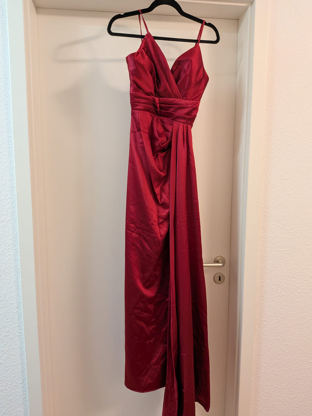 Rust Red Satin Evening Gown by Podyum Life, Like New, Size Unknown
