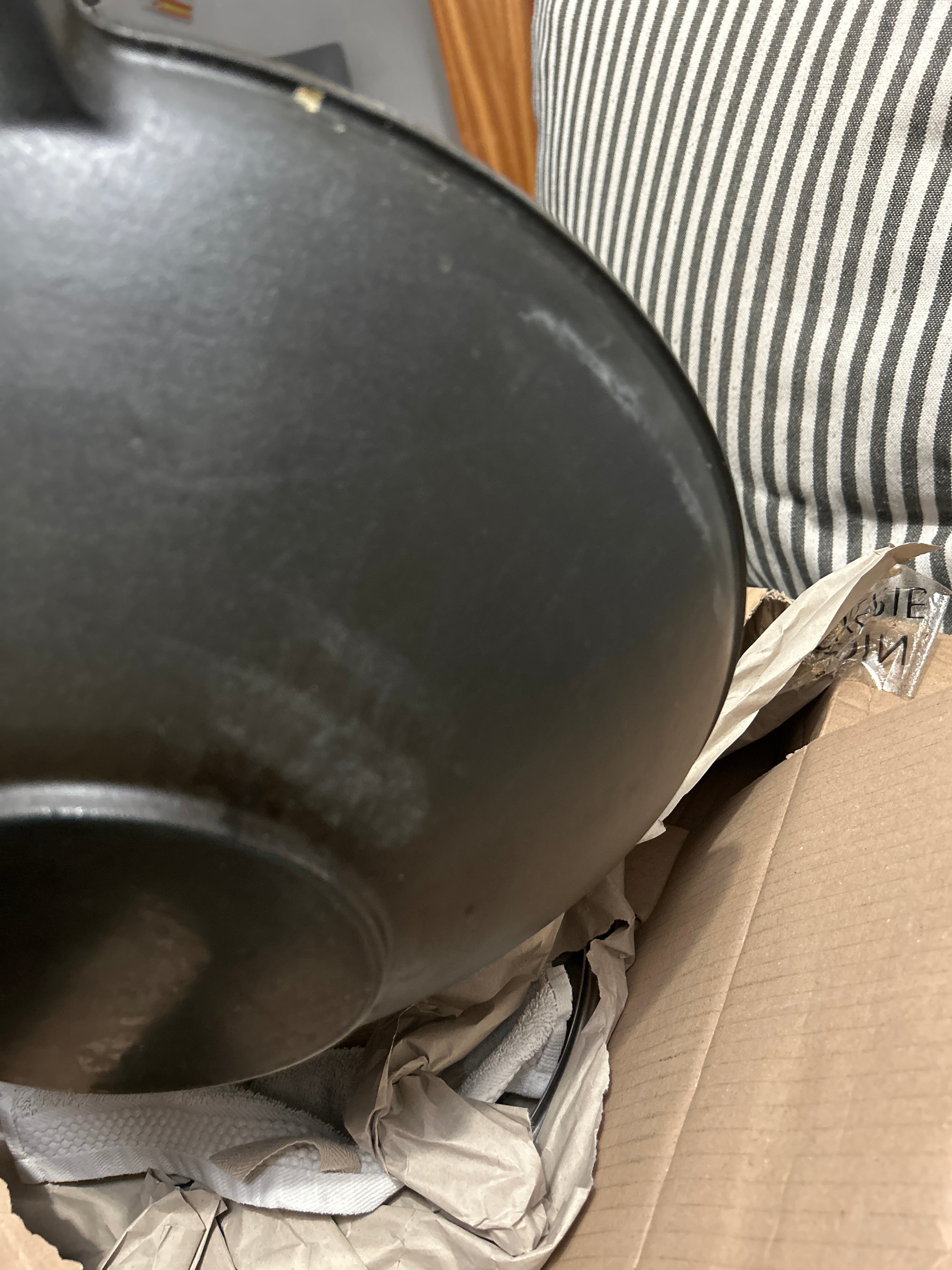 Schulte-Ufer Classic Cast Iron Wok 35cm Black with Glass Lid, Good Condition
