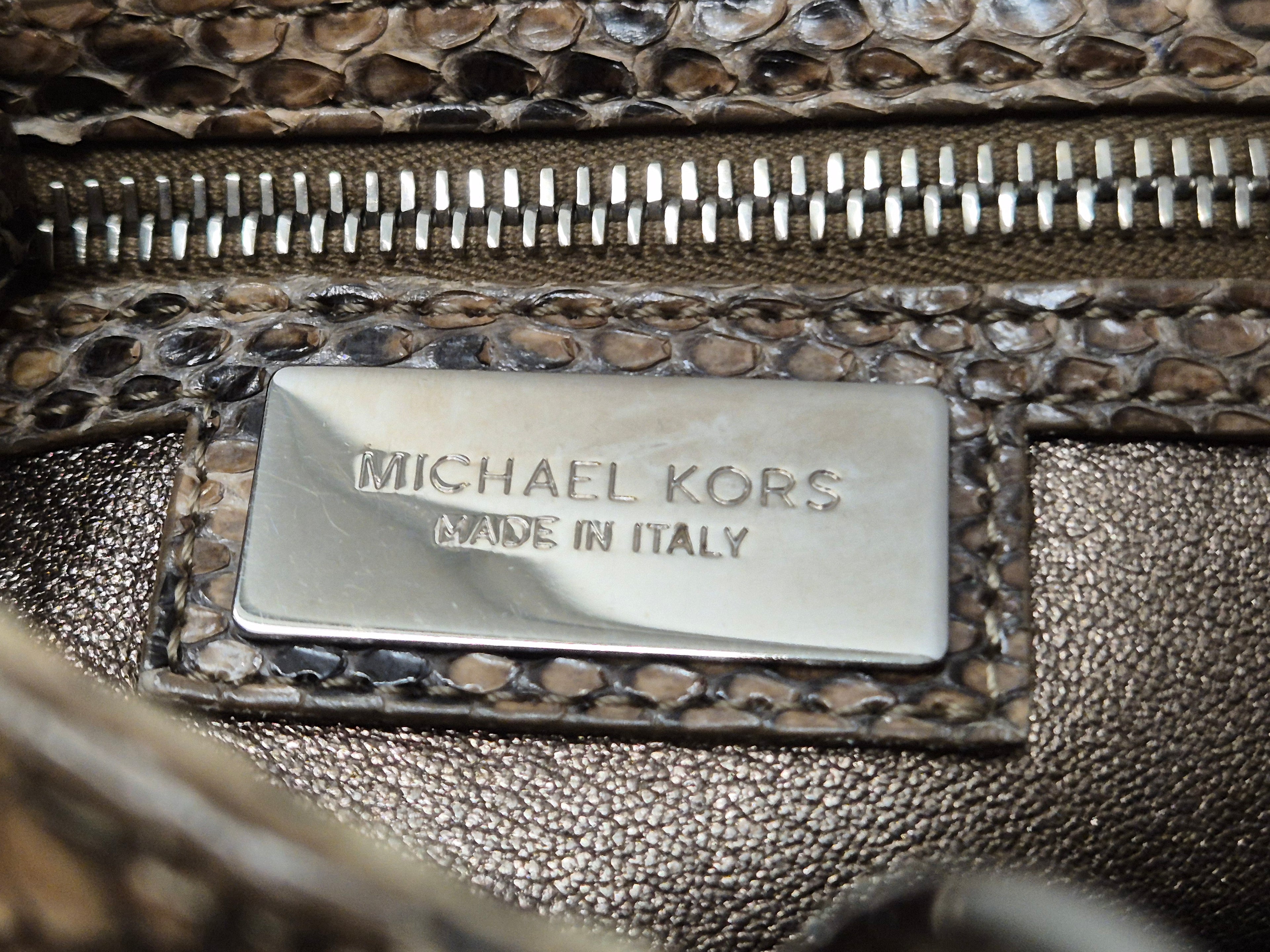Michael Kors Bancroft Genuine Snakeskin Medium Tote Bag Very Good Condition