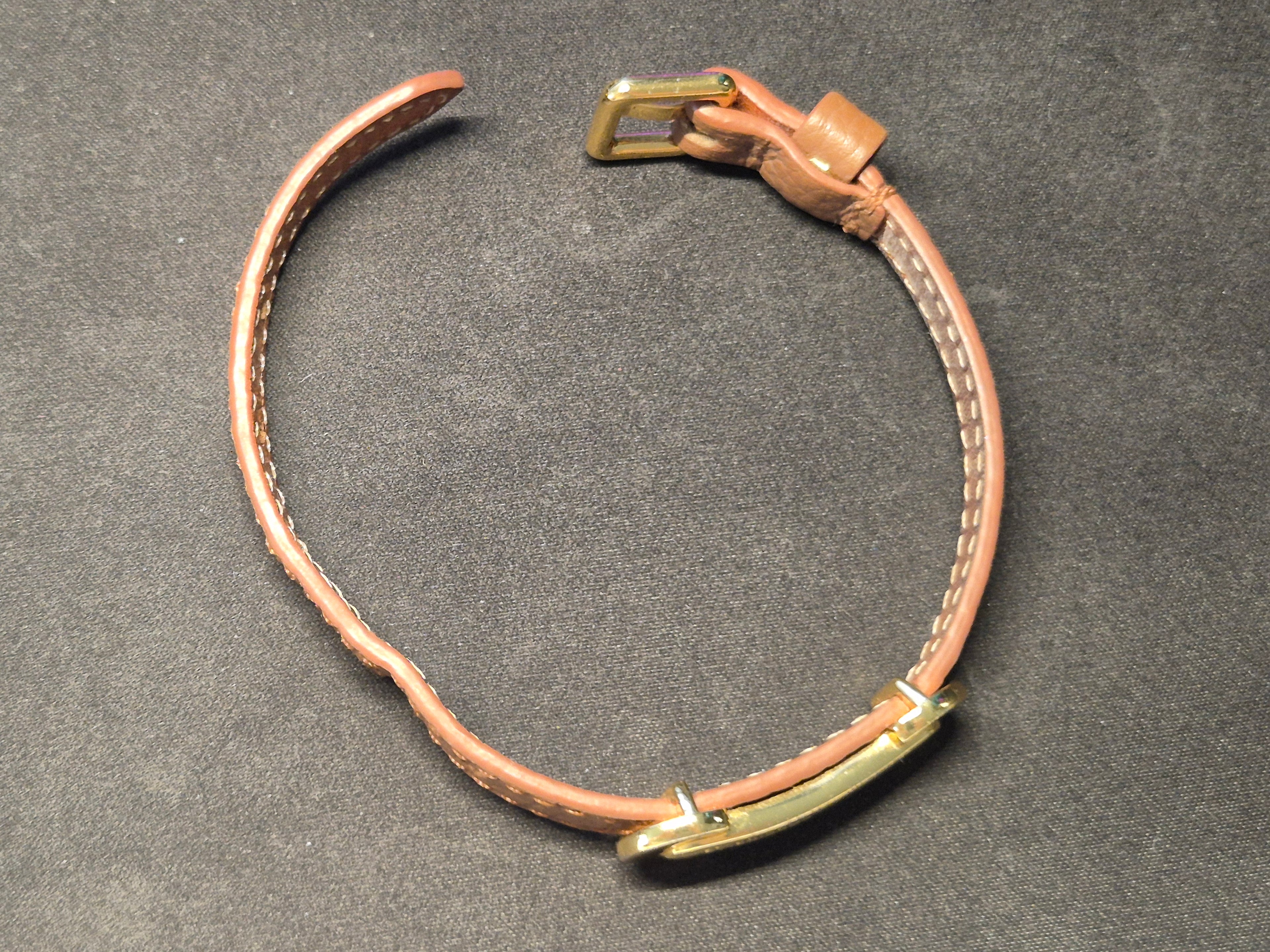 Coccinelle Leather Bracelet Cognac – Gold-tone Hardware, Good Condition