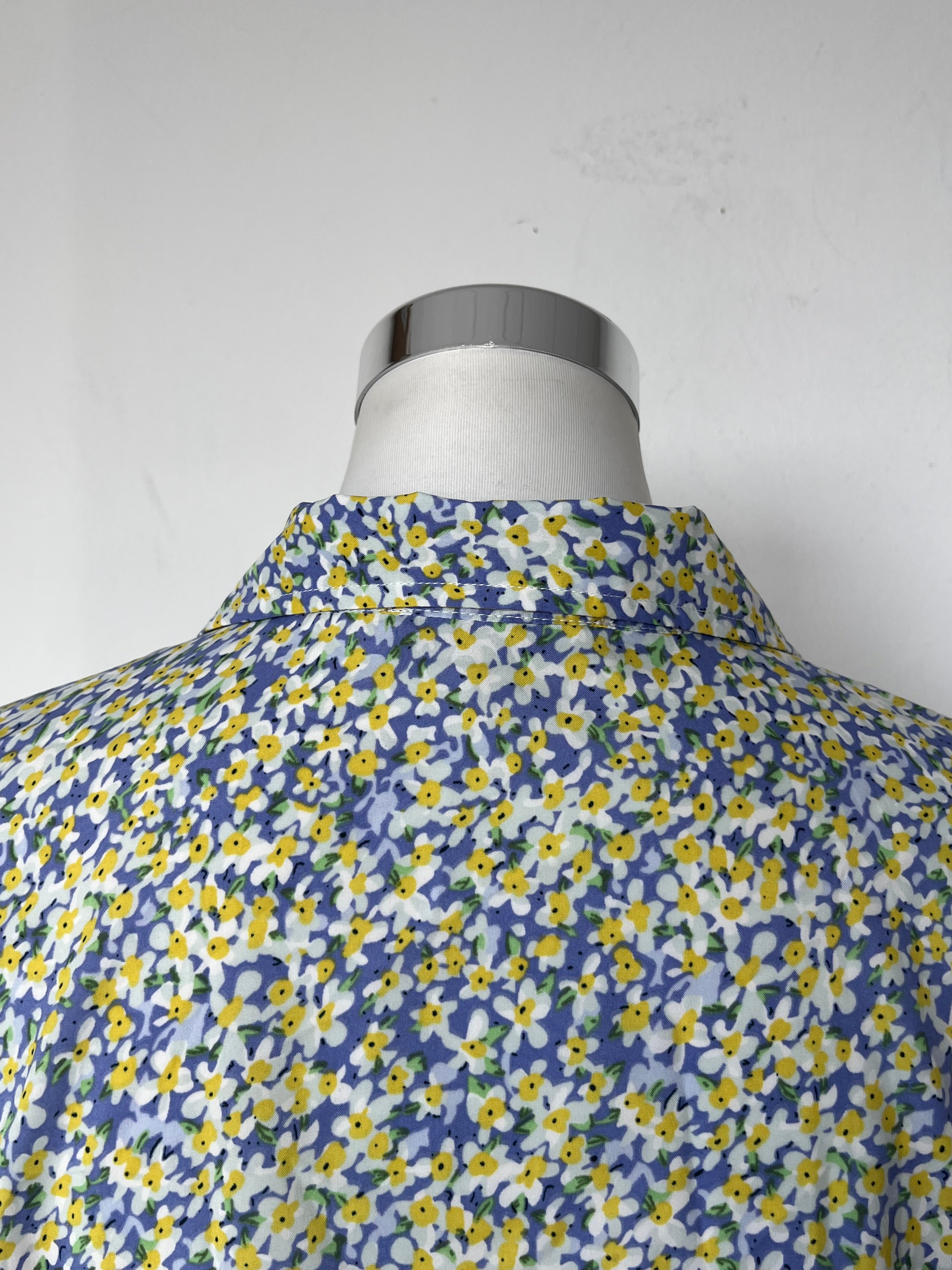 Marc Lauge Daisy Kleid, M, Blau/Gelb, 100% Viskose, Wie Neu
