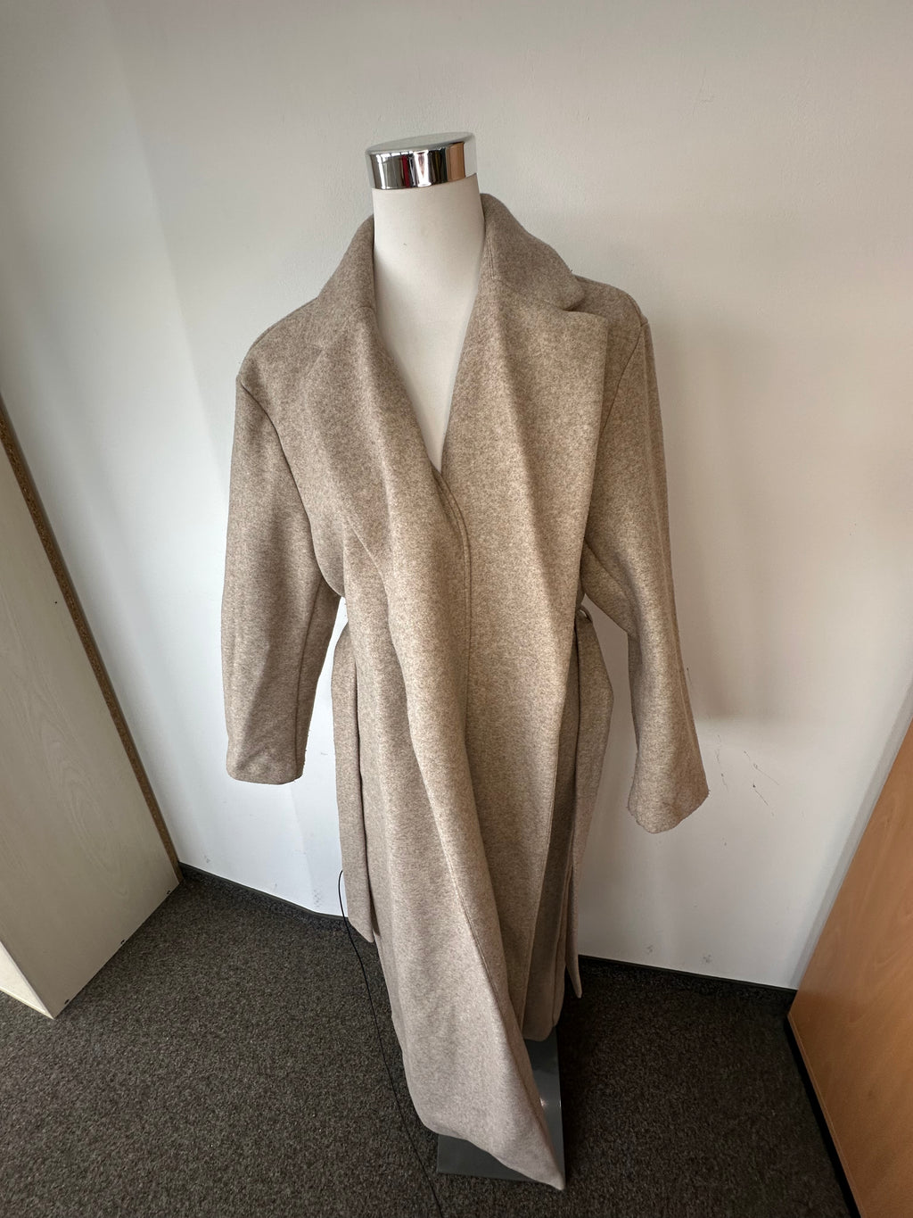 ONLY ONLTRILLION Mantel, Wollmix, Gürtel, L, Beige, Sehr Gut