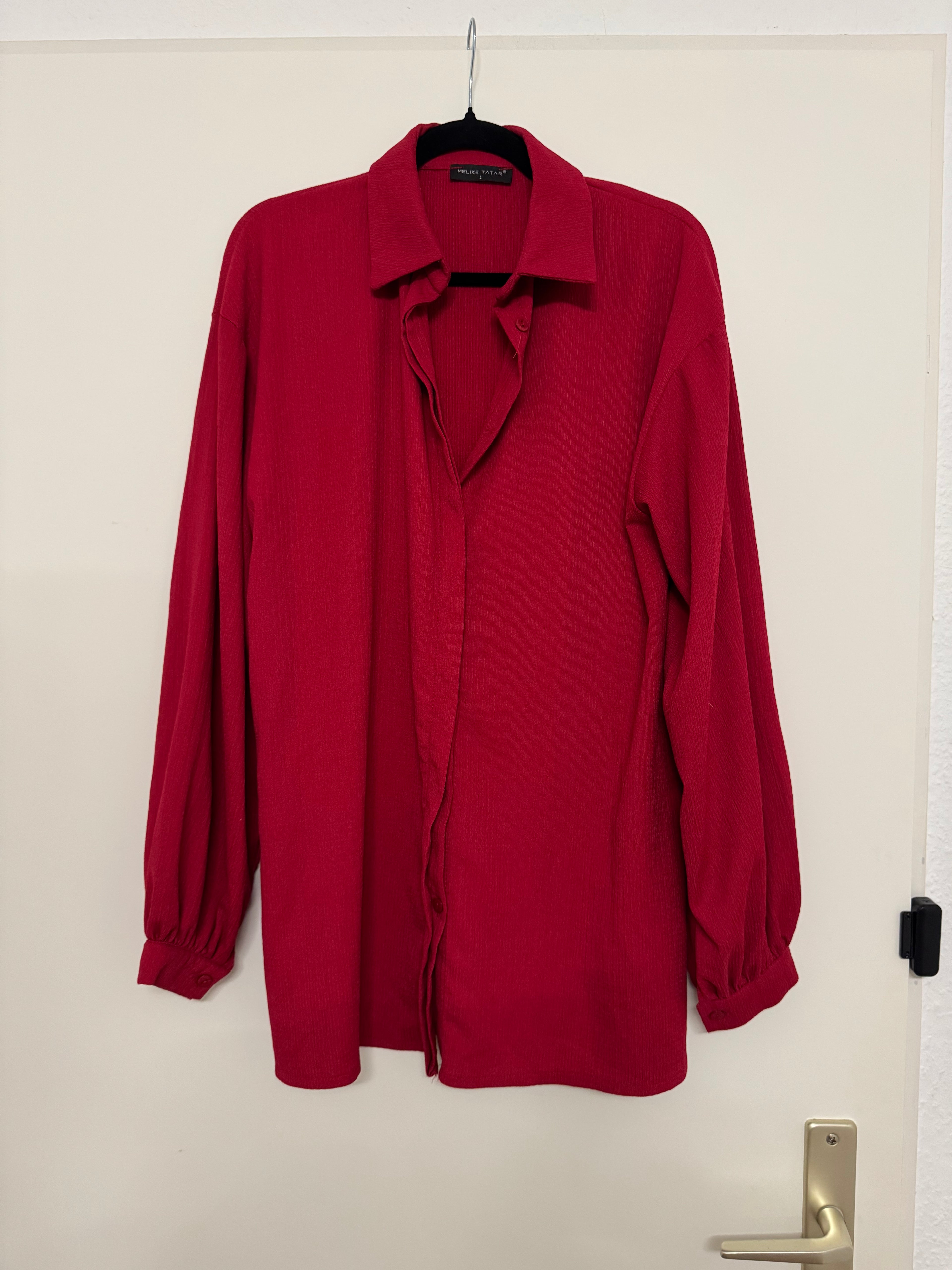 Melike Tatar 2-Piece Set – Blouse & Trousers – Size 1 – Red – Good Condition