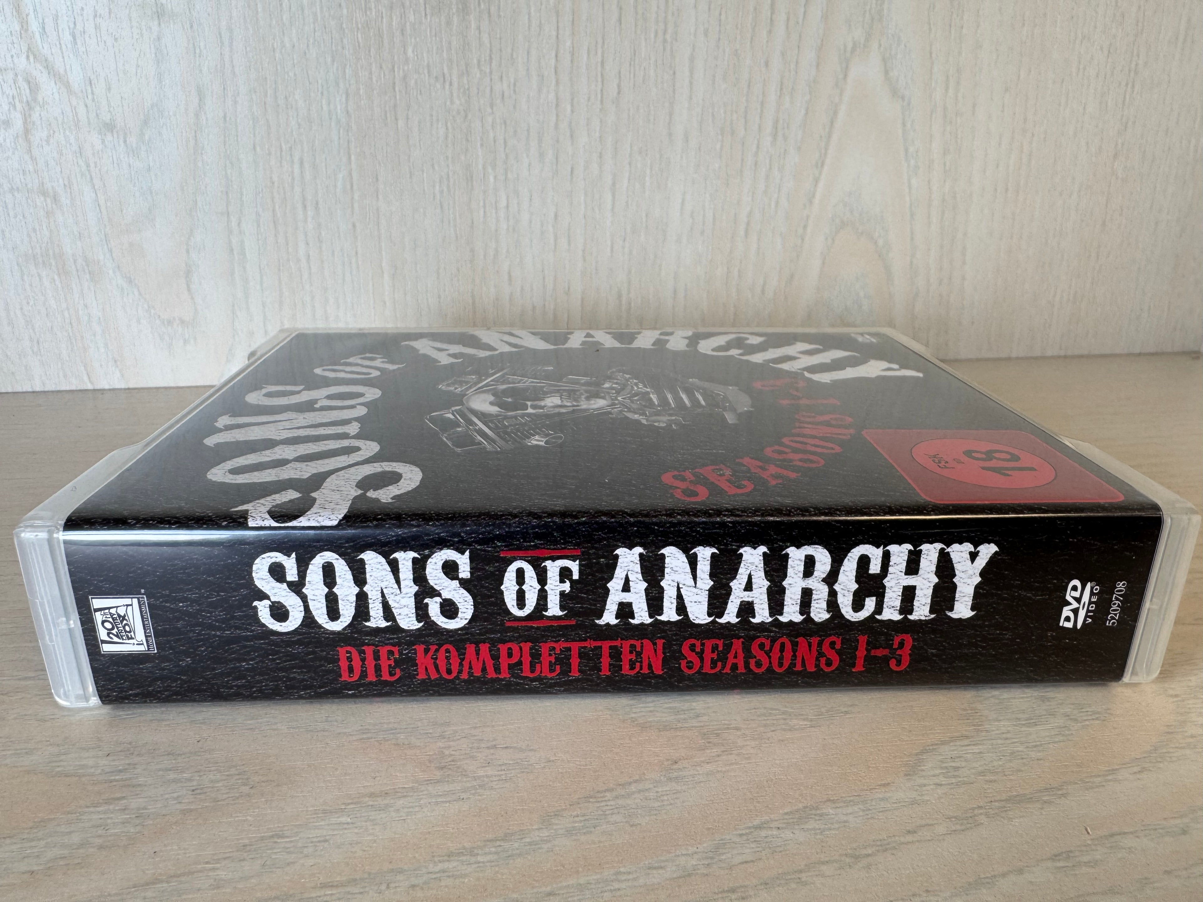 Sons of Anarchy Seasons 1-3 DVD Box Set + Patch, Region 2, Good Condition