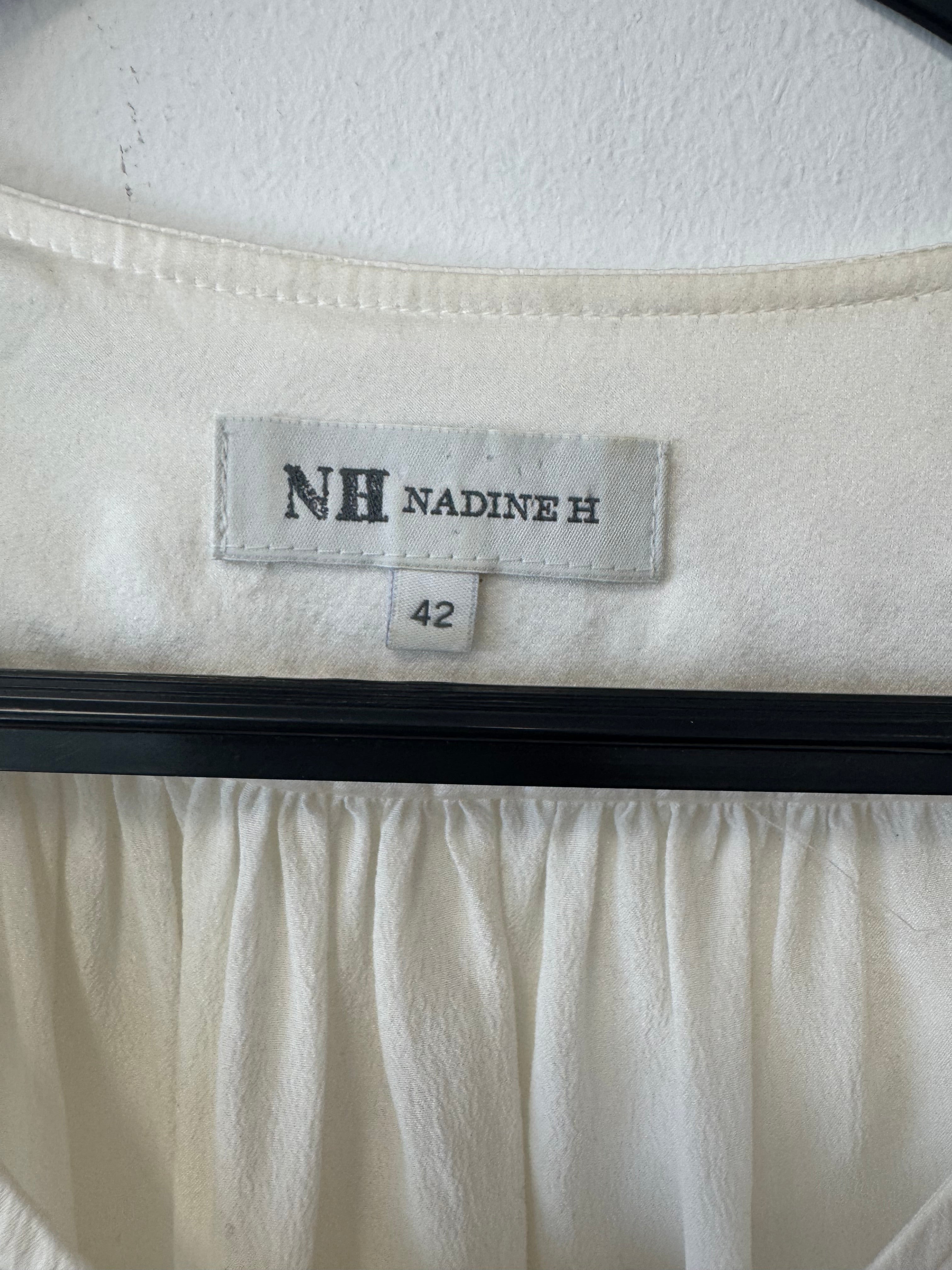 100% Seidenbluse von Nadine H, Größe 42/L, Off-White, guter Zustand
