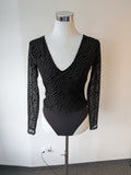 Desigual Zebra Mesh Bodysuit – Black, Size M, Very Good Condition