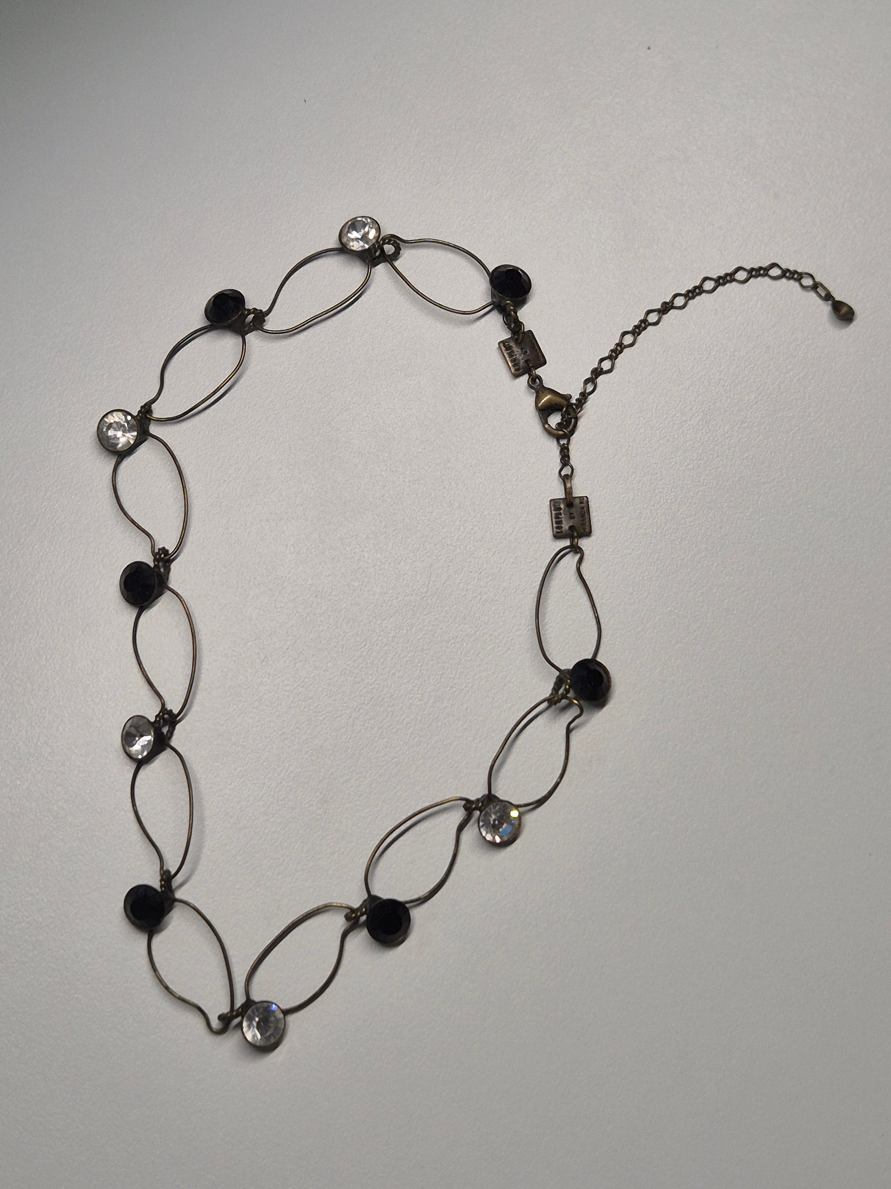 Lange KONPLOTT Kette – Schwarz & Klar – Antik Messing – Gebraucht