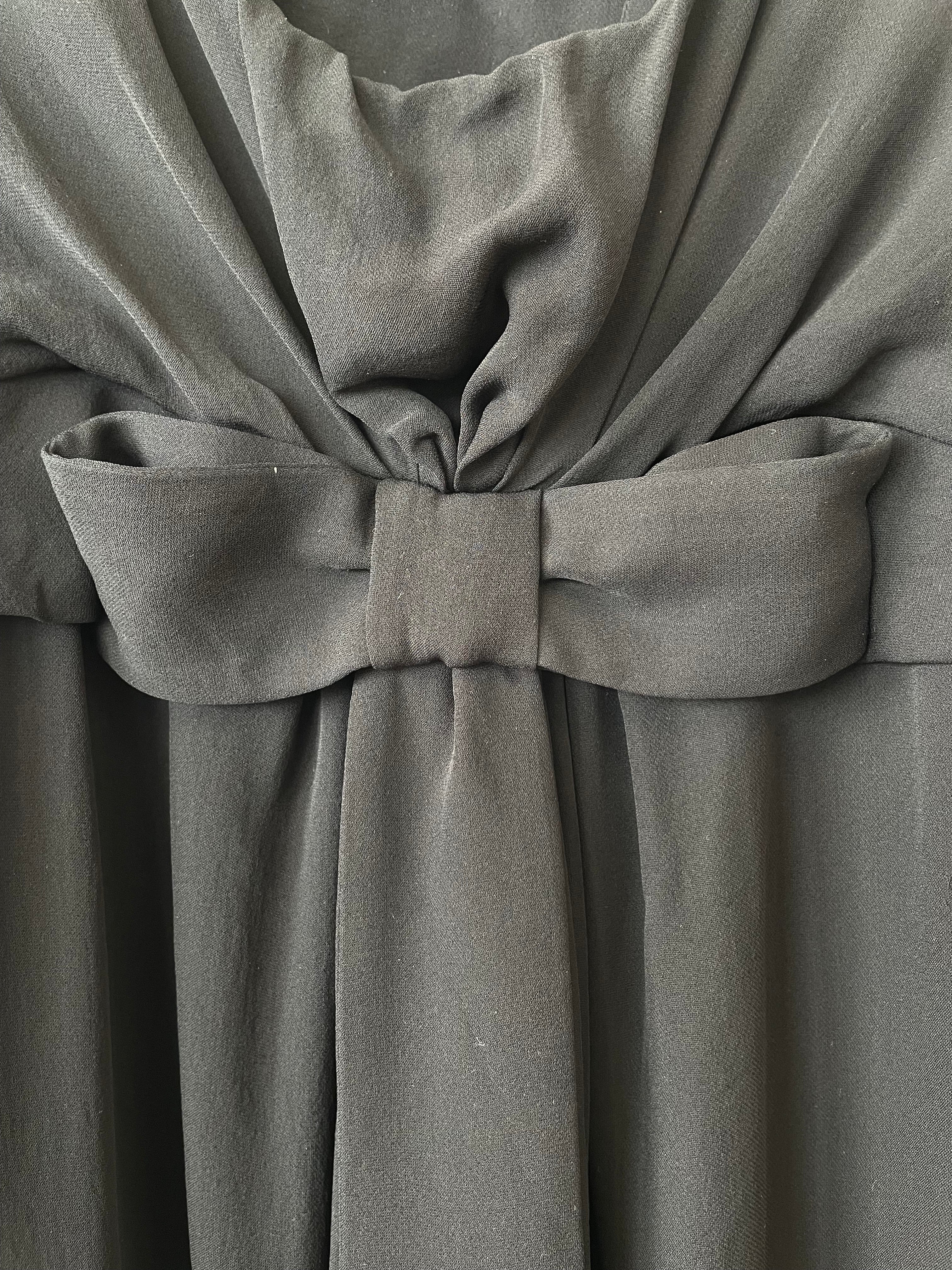 Stella McCartney Bow Kleid Schwarz Seide – Gr. M/IT 42 – Sehr guter Zustand