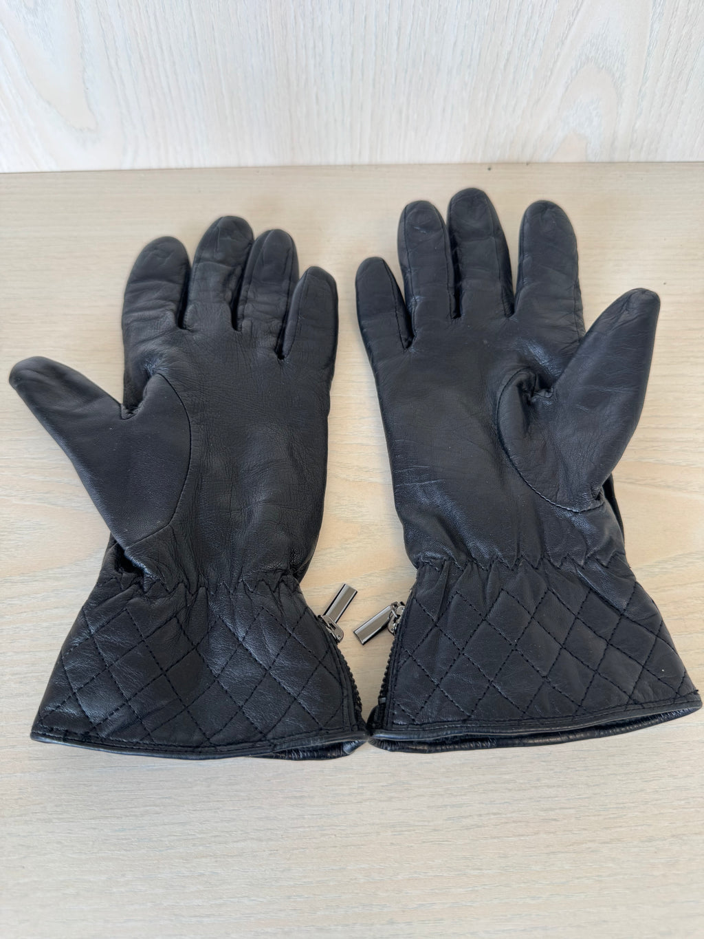 TCM Damen Lederhandschuhe Gr. 8 – Lammnappa, Steppmanschette, Wie Neu