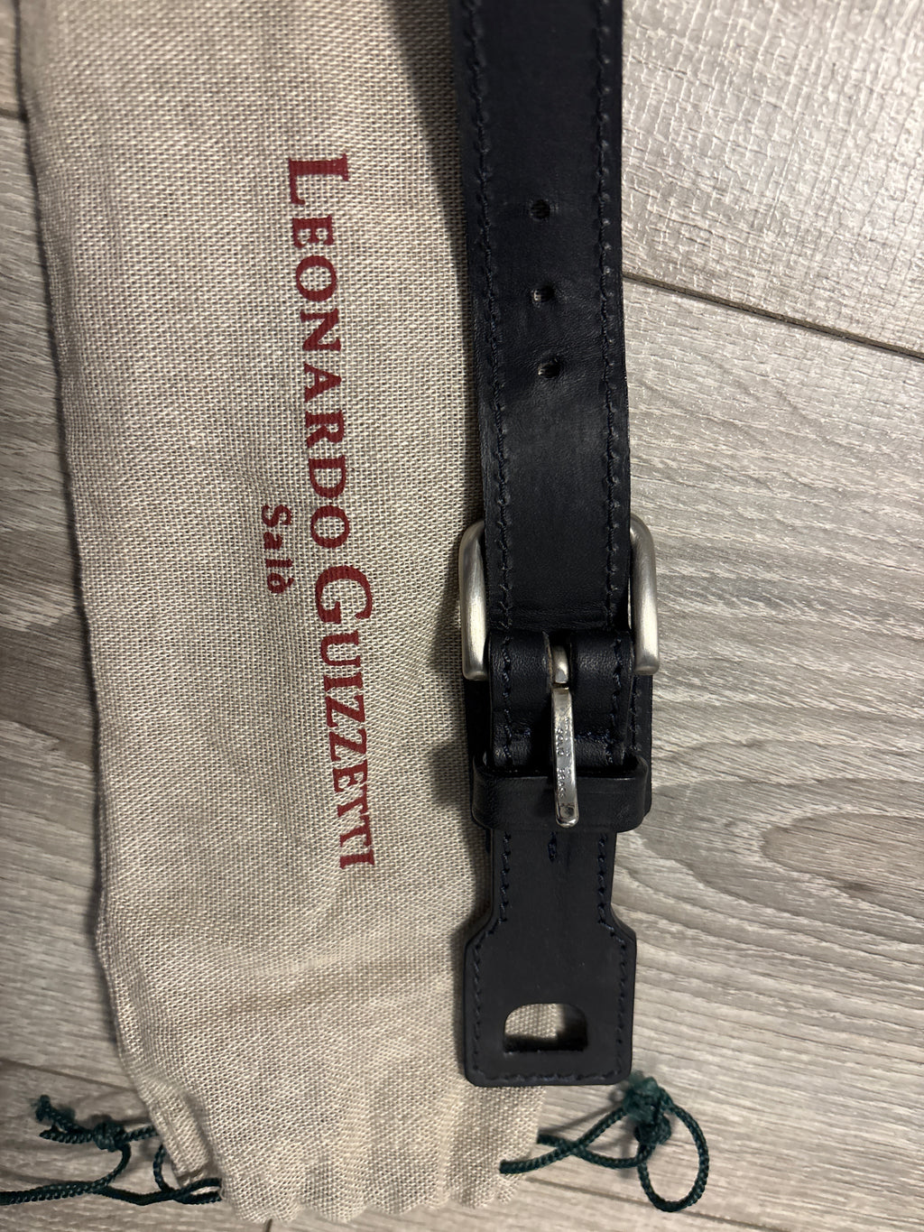 Leonardo Guizzetti Handle Connector/Mini Strap – Black Leather, Like New