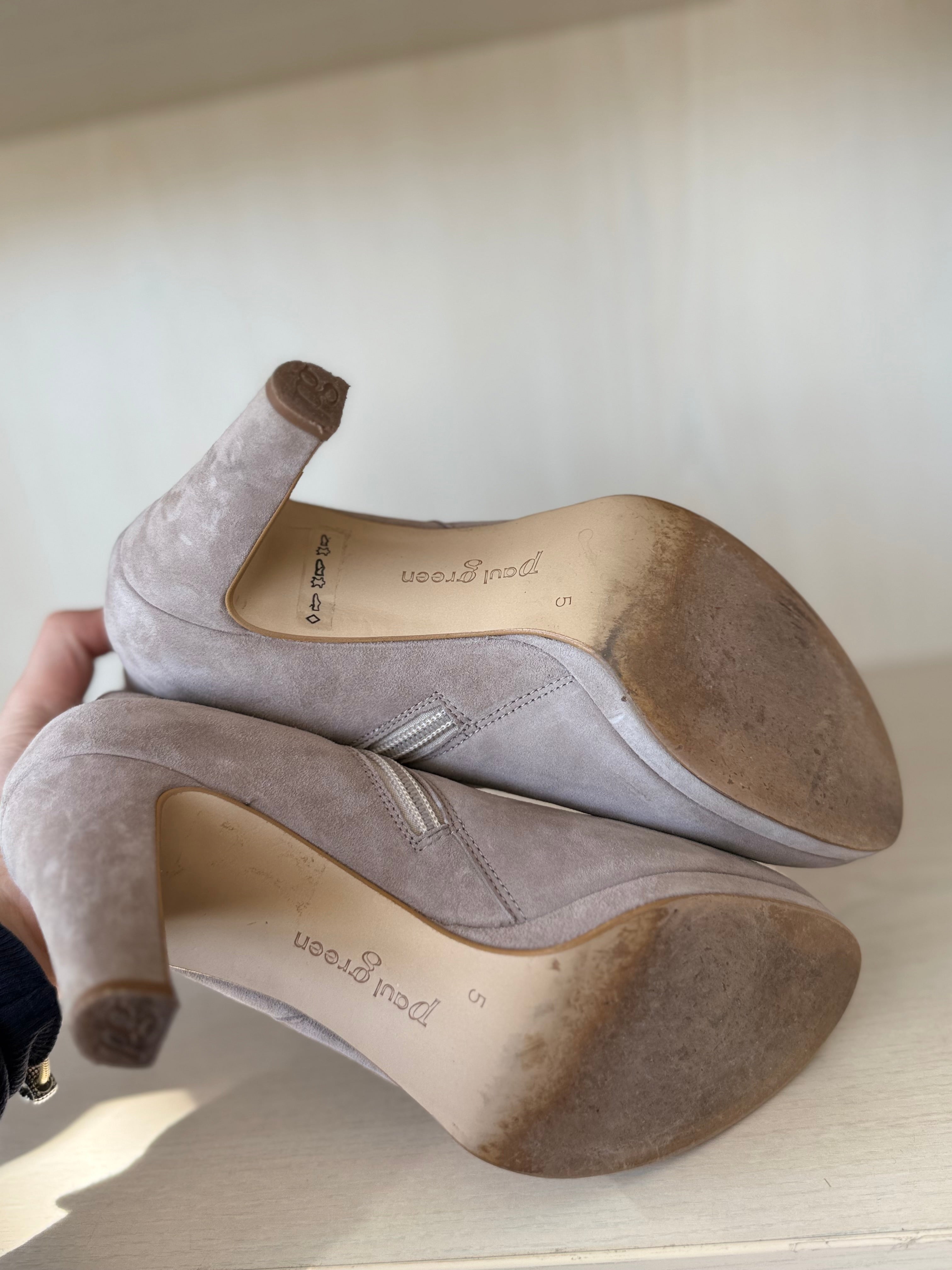 Paul Green Ankle Boots – Wildleder, Taupe, Gr. 38, Guter Zustand