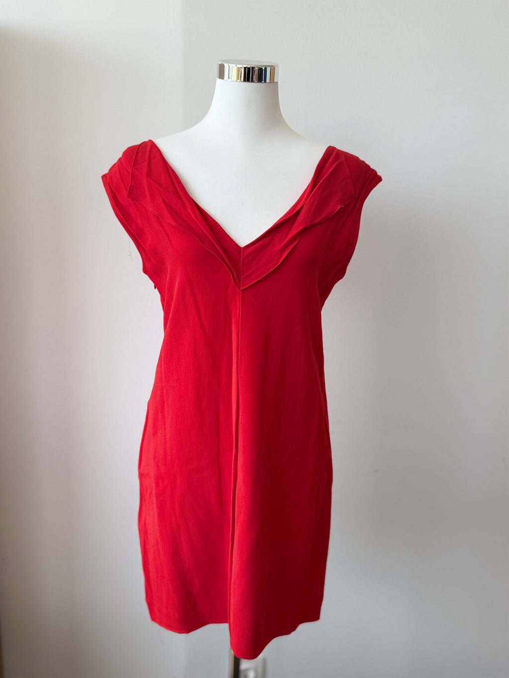 Stella McCartney Shiftkleid – Rot, EU 38, Sehr gut, mit Volants