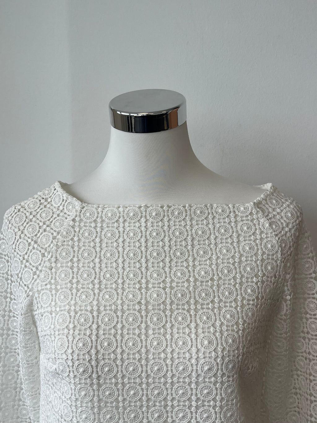 Massimo Dutti Guipure Lace Blouse | EU 36 | Ivory | Geometric | Very Good