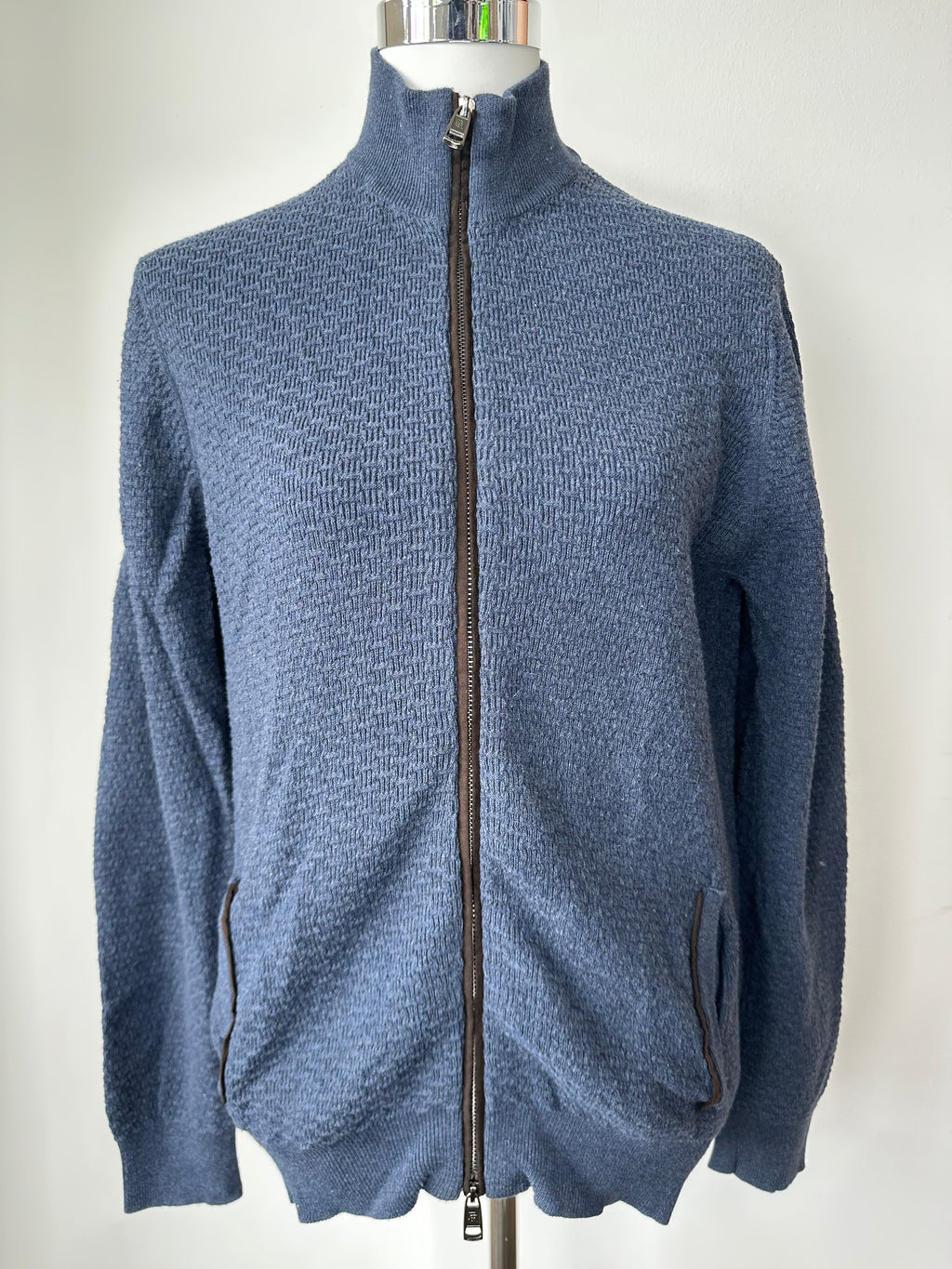 Jean Biani Strick-Cardigan, Gr. S, Blau, Sehr guter Zustand, Reißverschluss