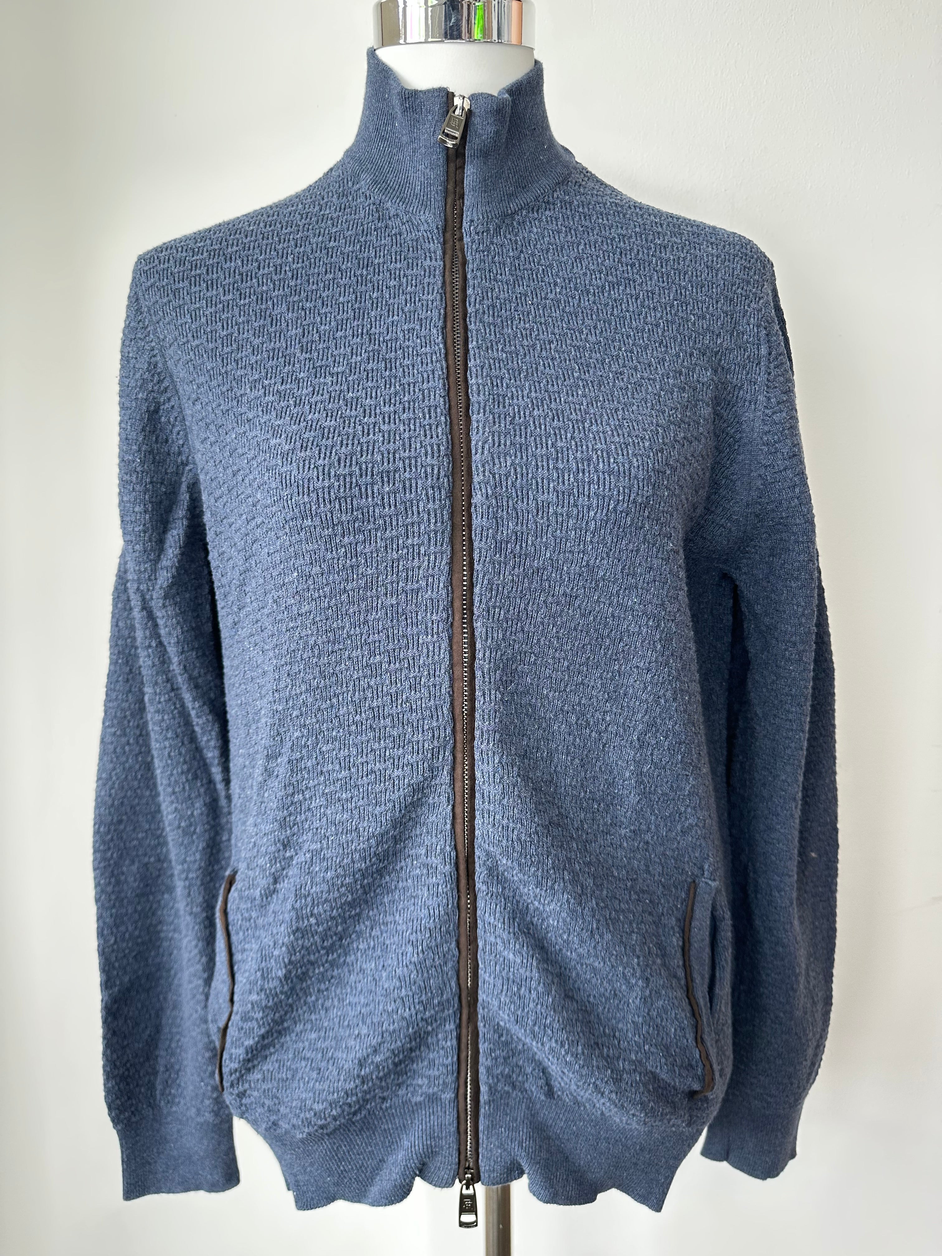 Jean Biani Strick-Cardigan, Gr. S, Blau, Sehr guter Zustand, Reißverschluss