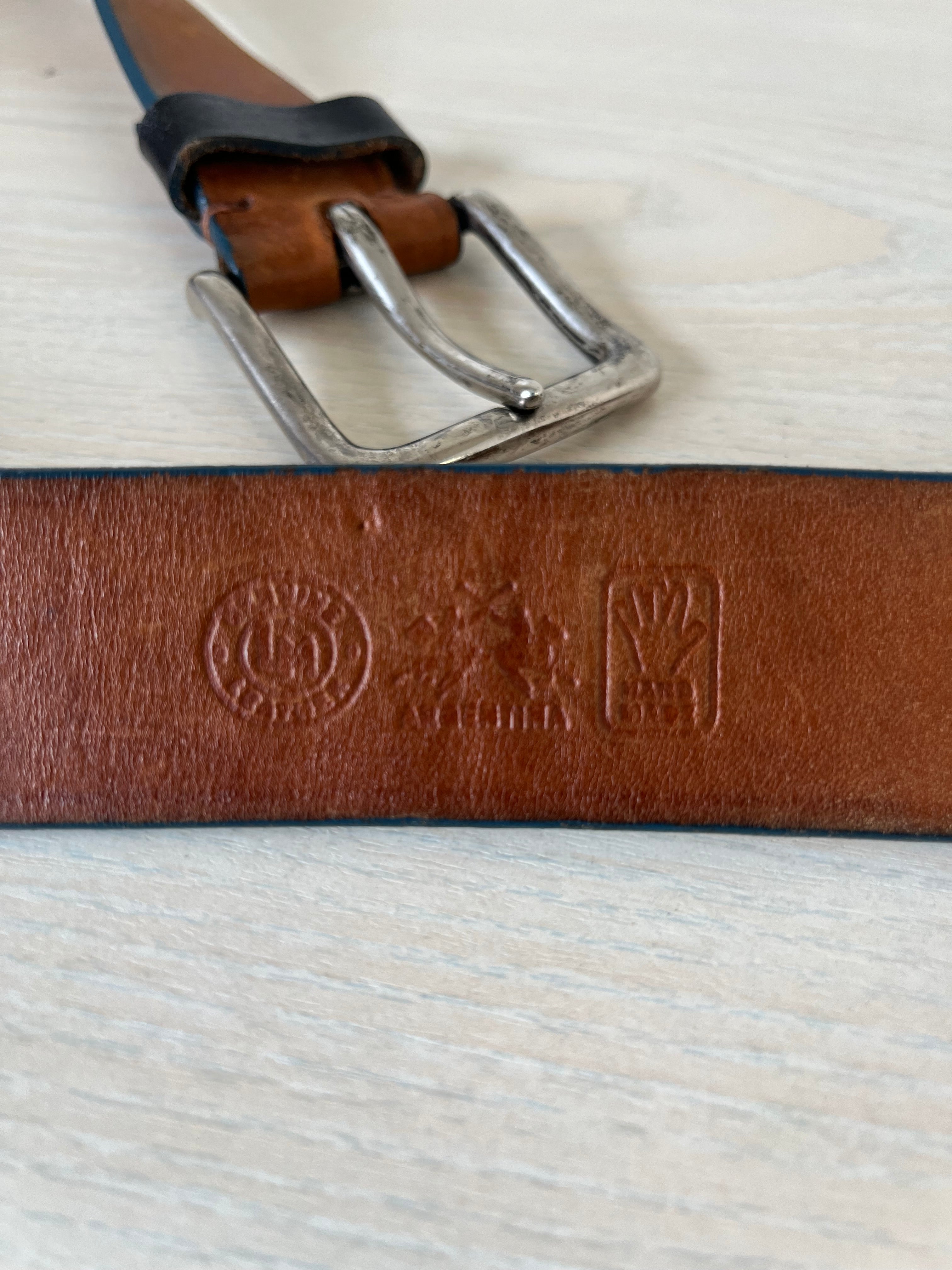 La Martina Leather Belt Exclusive Edition Brown 90cm Handmade Good Condition