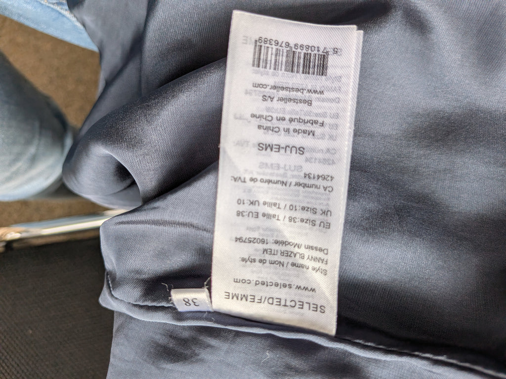SELECTED FEMME SULENS Blazer – 100% Linen, Navy, EU 38, Good Condition
