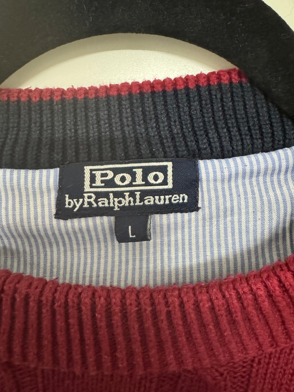 Polo Ralph Lauren Cable-Knit Pullover Rot Größe L Guter Zustand