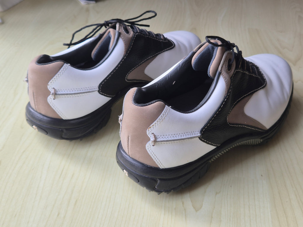 FootJoy Contour Series Golf Shoes Leather White/Black EU 42 Very Good