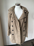 BCBG Max Azria Trenchcoat Beige Kapuze Größe M Sehr Gut