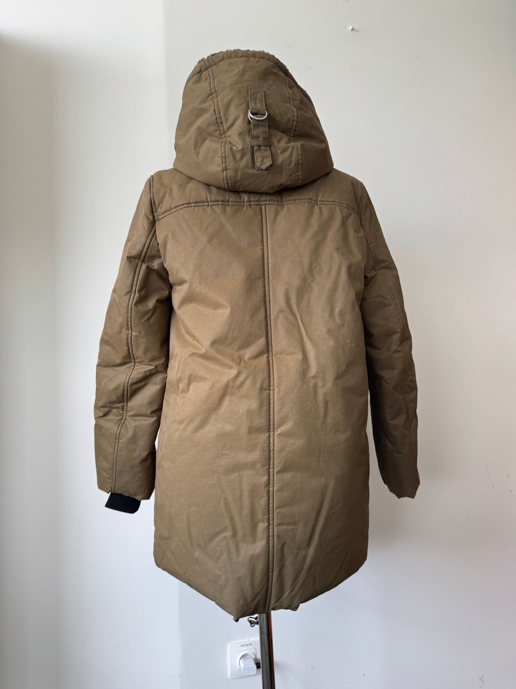 Mango Casual Parka Women’s M Khaki-Brown Faux Fur Hood Normal Use