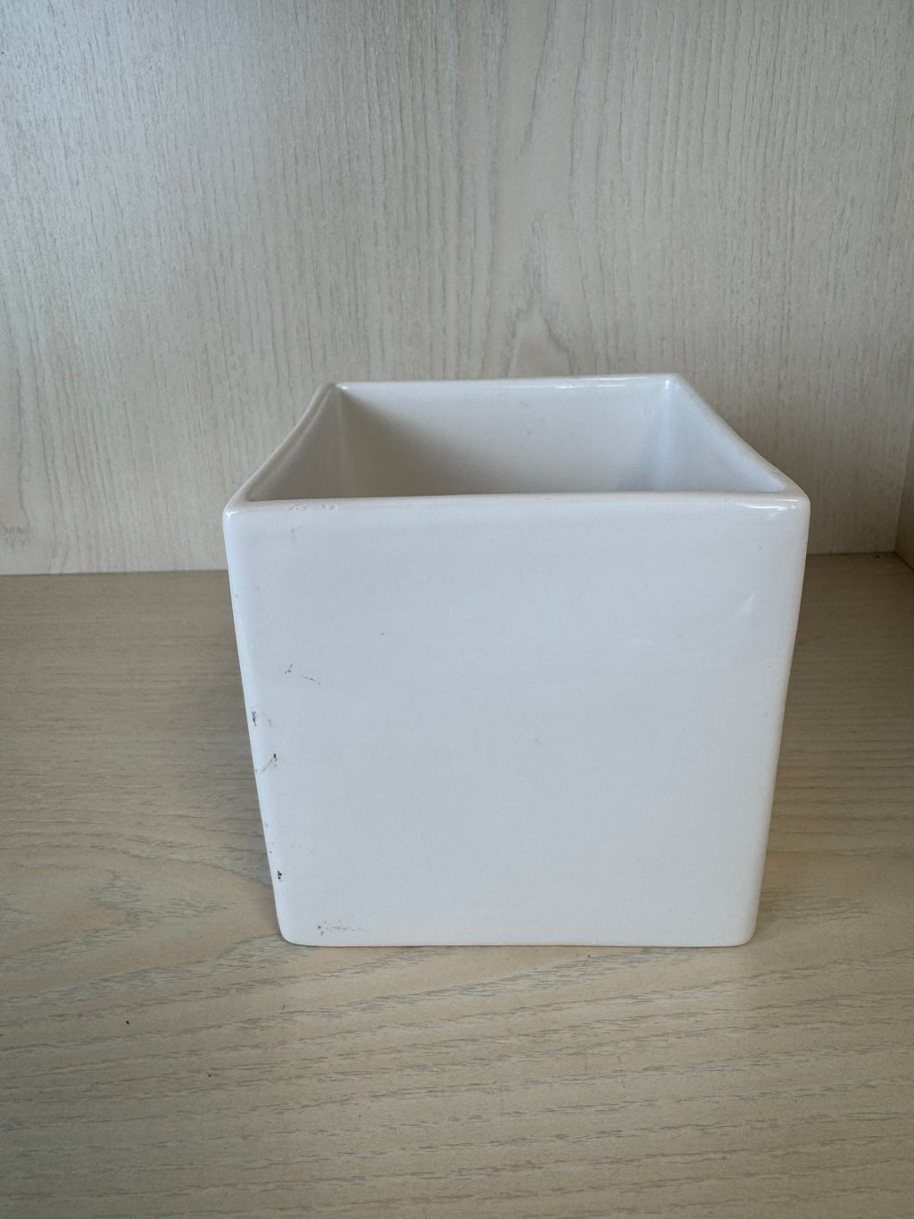 Weißer quadratischer Keramik-Übertopf von ASA Selection, ca. 12 cm, guter Zustand