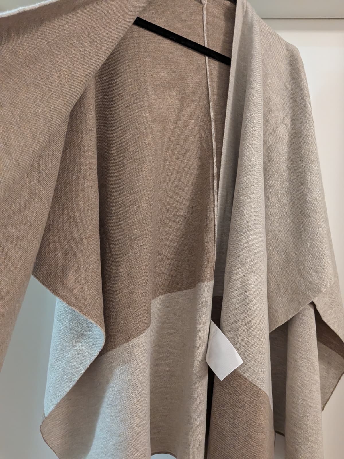 C&A Reversible Wrap / Poncho – Grey & Taupe – One Size – Very Good