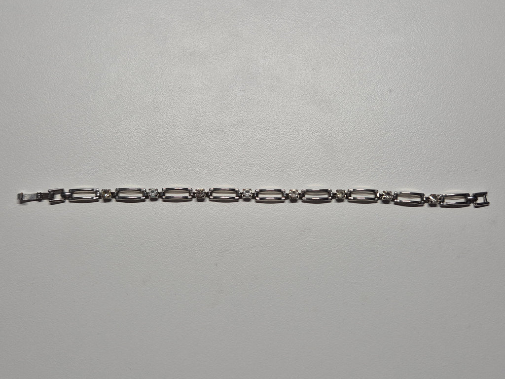 925 Silber Armband mit Zirkonia, 19 cm, Silber, guter Zustand