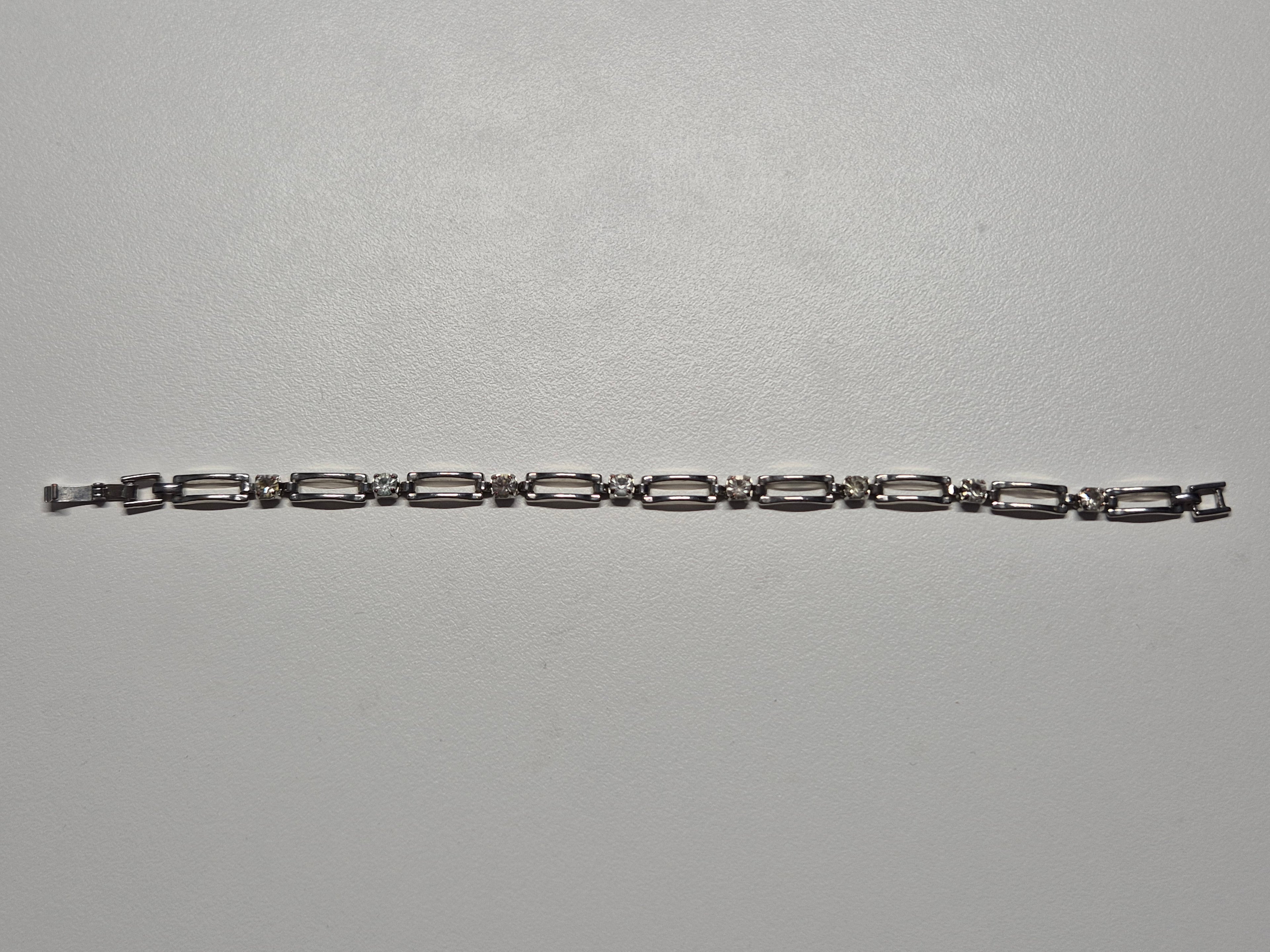 925 Silber Armband mit Zirkonia, 19 cm, Silber, guter Zustand