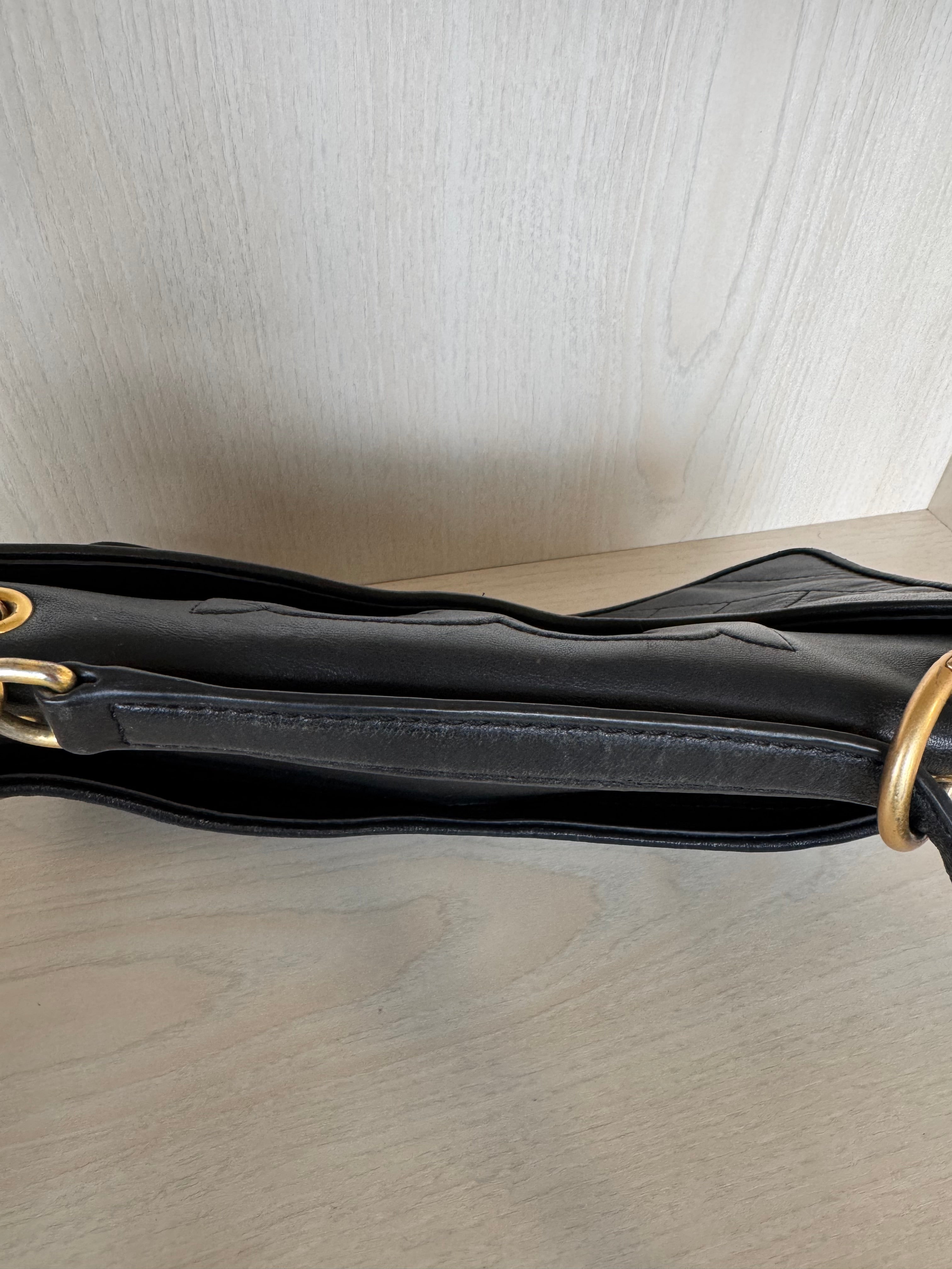 Tory Burch Alexa Quilted Umhängetasche Medium Schwarz Leder, guter Zustand